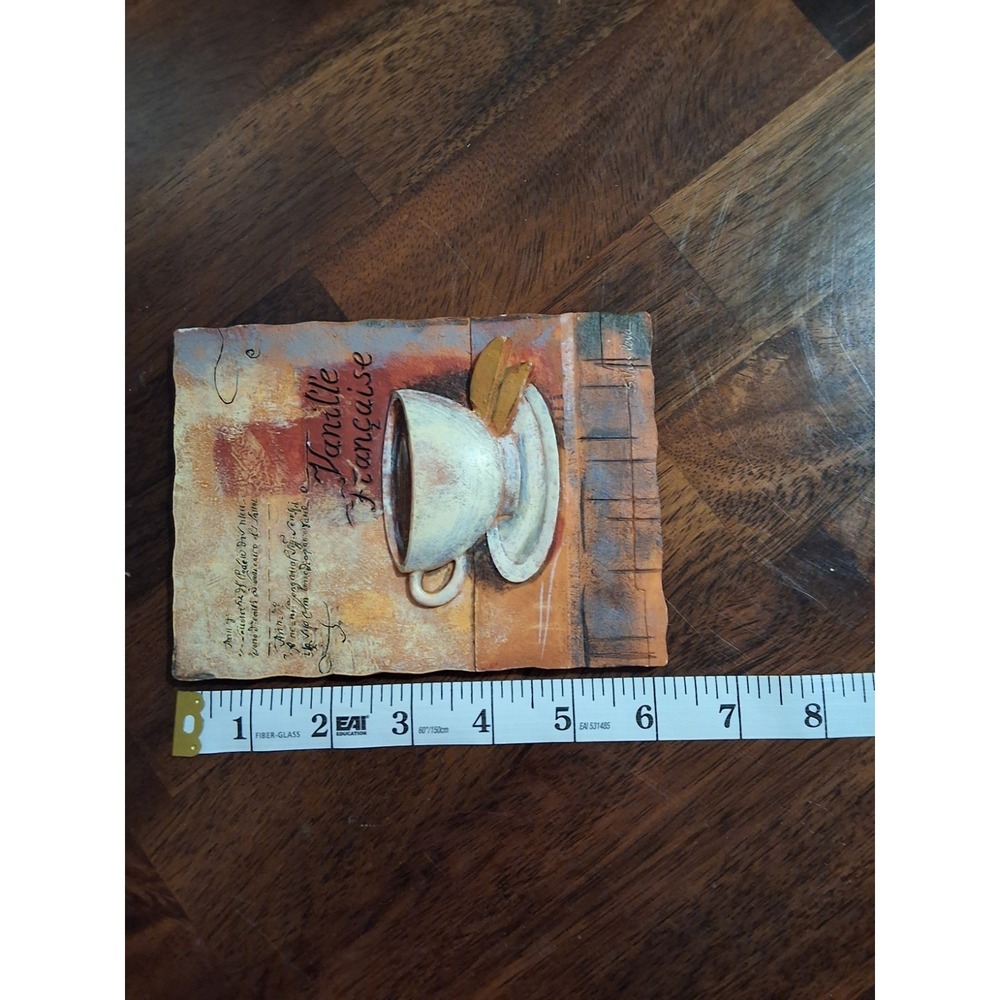 Vintage Set Of 3D Resin Coffee Wall Art & Metal "Coffee Cup" Holder For Pods - Picture 7 of 12